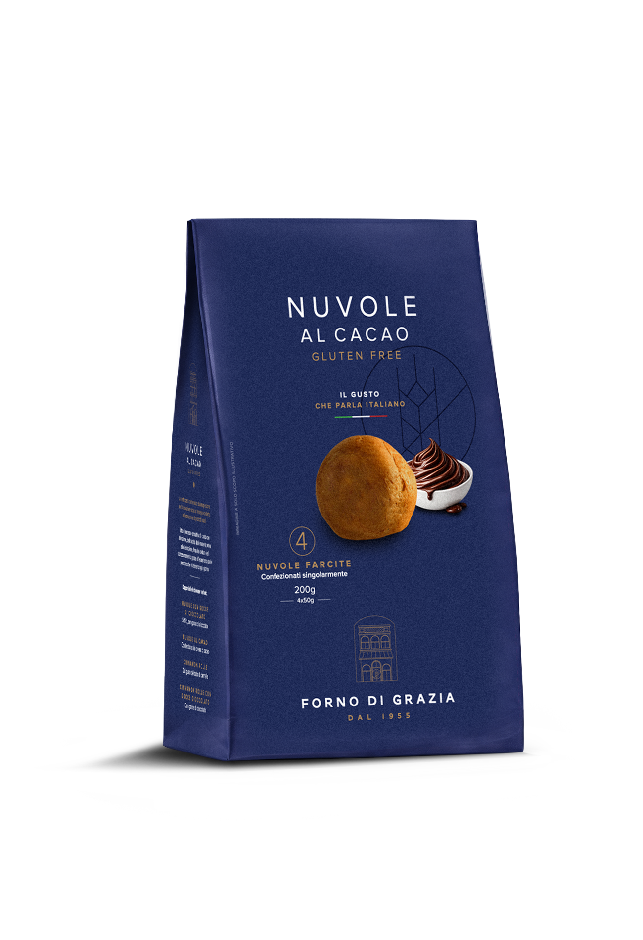 FORNO DI GRAZIA - Kakaové obláčky bez lepku 200 g (4 x 50 g)